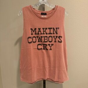 NWT Zutter USA Makin’ Cowboys Cry sleeveless tshirt size large